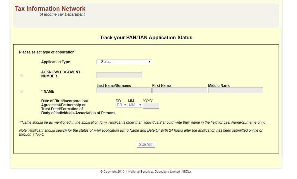 How to check PAN card status - NSDL website