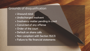 Disqualification of a director